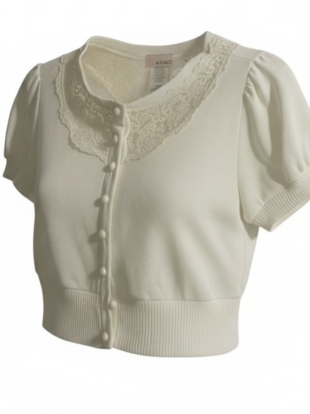 Y2K A'GACI short sleeve knit Crop cardigan